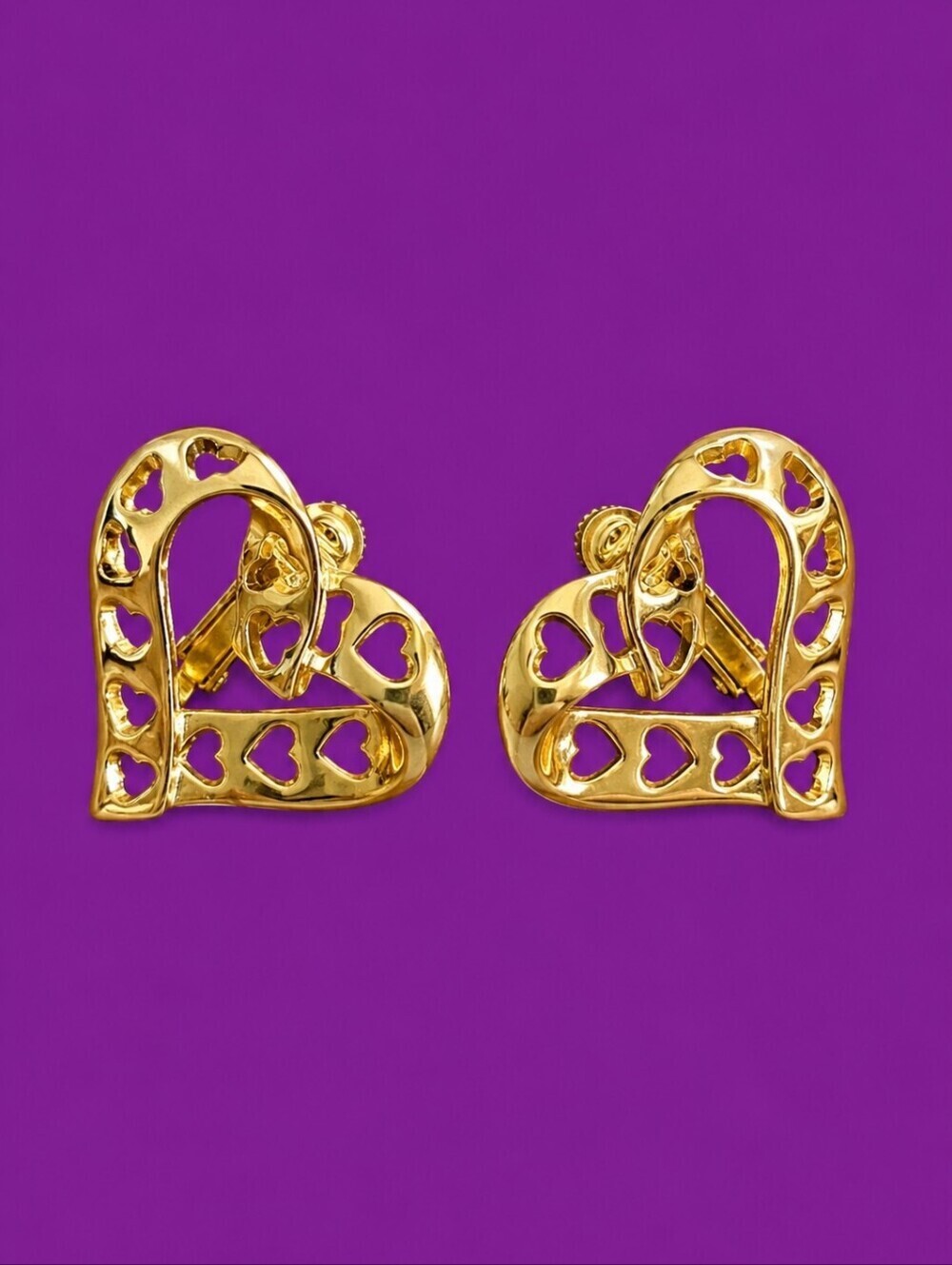 3/$30 Vintage Heart Cutout Coquette Clip-on Earrings